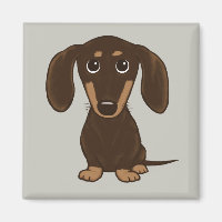 Cute Chocolate Dachshund | Cartoon Wiener Dog