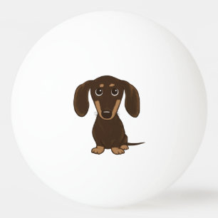 Cute Chocolate Dachshund Cartoon Wiener Dog Ping Pong Ball