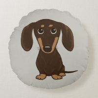 Cute Chocolate Dachshund | Cartoon Wiener Dog