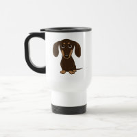 Cute Chocolate Dachshund | Cartoon Wiener Dog