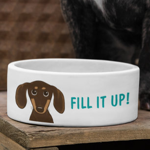 Cute Chocolate Dachshund with Custom Text