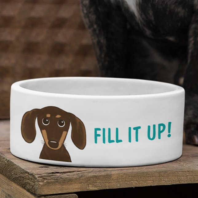 Cute Chocolate Dachshund with Custom Text (Creator Uploaded)