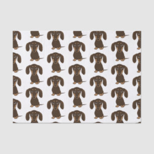 Cute Chocolate Dachshunds Pattern   Wiener Dogs Tissue Paper