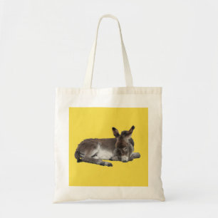 Cute chocolate donkey baby foal sleeping tote bag