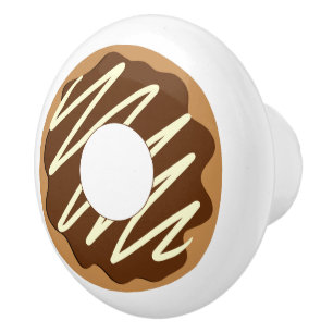 Cute chocolate doughnut design ceramic pull knob