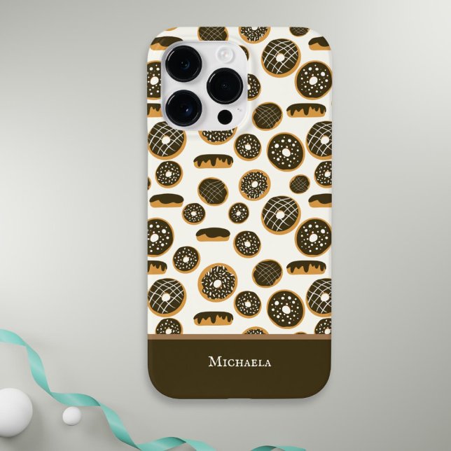 Cute Chocolate Doughnut Pattern Pastry Case-Mate iPhone Case (Creator Uploaded)