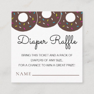 Cute Chocolate Doughnuts Baby Shower Diaper Raffle Enclosure Card