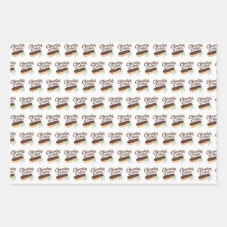 Cute Chocolate Eclair Pattern Wrapping Paper Sheet