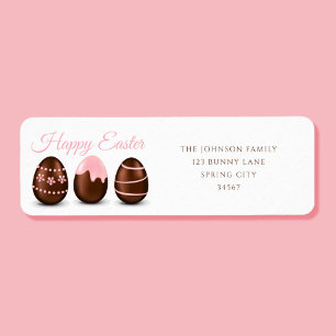 Cute Chocolate Eggs Happy Easter Address