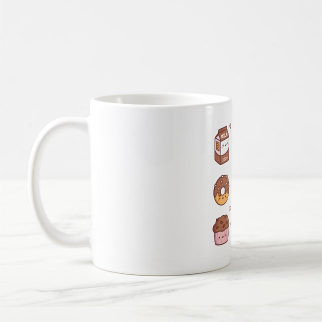 Cute Chocolate Food Items Doodles Coffee Mug (Left)