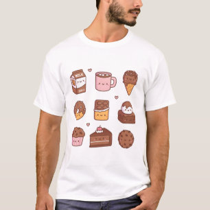 Cute Chocolate Food Items Doodles T-Shirt