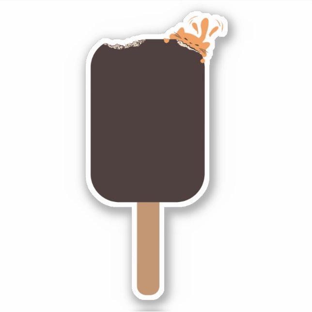 Cute Chocolate Ice Cream With Orange Cat (Front)