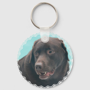 Cute Chocolate Lab Key Ring