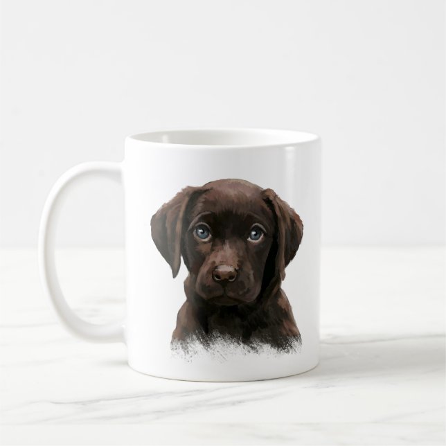Cute Chocolate Labrador Coffee Mug (Left)