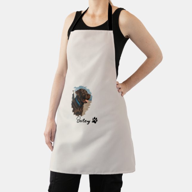 Cute Chocolate Labrador Dog – Bailey | Pet Gift Apron (Insitu)