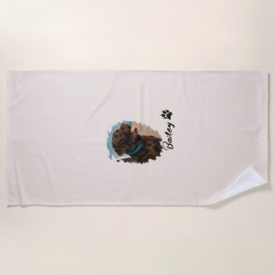 Cute Chocolate Labrador Dog – Bailey   Pet Gift Beach Towel