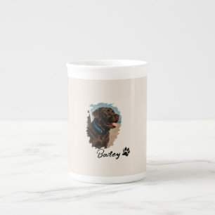 Cute Chocolate Labrador Dog – Bailey Pet Gift Bone China Mug