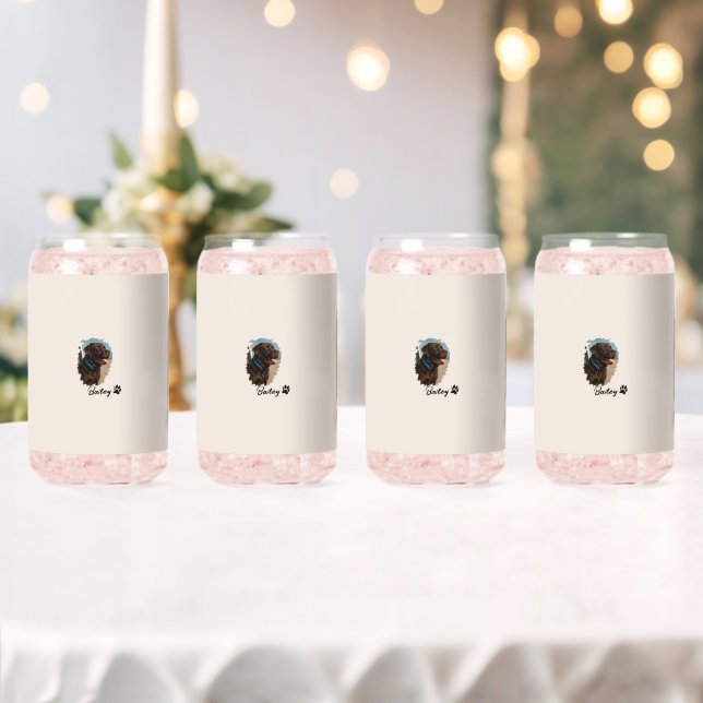 Cute Chocolate Labrador Dog – Bailey | Pet Gift Can Glass (Insitu (Wedding))