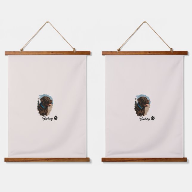 Cute Chocolate Labrador Dog – Bailey | Pet Gift Hanging Tapestry (Double)