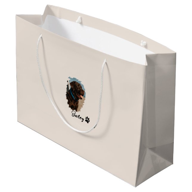 Cute Chocolate Labrador Dog – Bailey | Pet Gift Large Gift Bag (Back Angled)