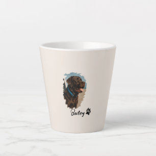 Cute Chocolate Labrador Dog – Bailey   Pet Gift Latte Mug