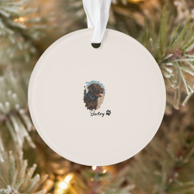Cute Chocolate Labrador Dog – Bailey | Pet Gift Ornament (Tree)