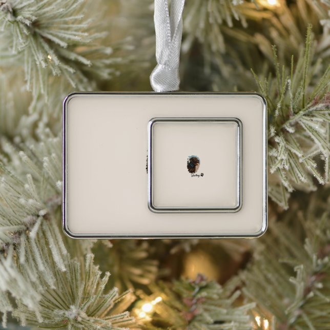 Cute Chocolate Labrador Dog – Bailey | Pet Gift Silver Plated Framed Ornament (Tree)