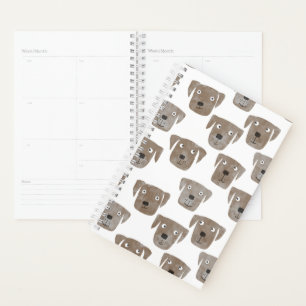 Cute Chocolate Labrador Retriever Dog Art Planner