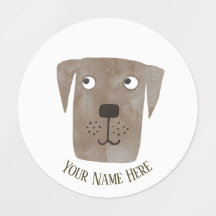 Cute Chocolate Labrador Retriever Dog Custom Name