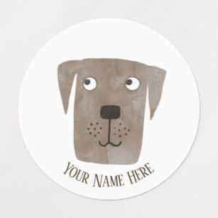 Cute Chocolate Labrador Retriever Dog Custom Name