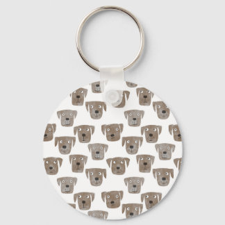 Cute Chocolate Labrador Retriever Dog Key Ring