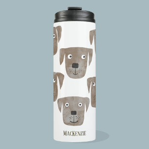 Cute Chocolate Labrador Retriever Dog Personalized Thermal Tumbler