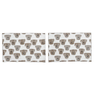 Cute Chocolate Labrador Retriever Dog Watercolor Pillowcase