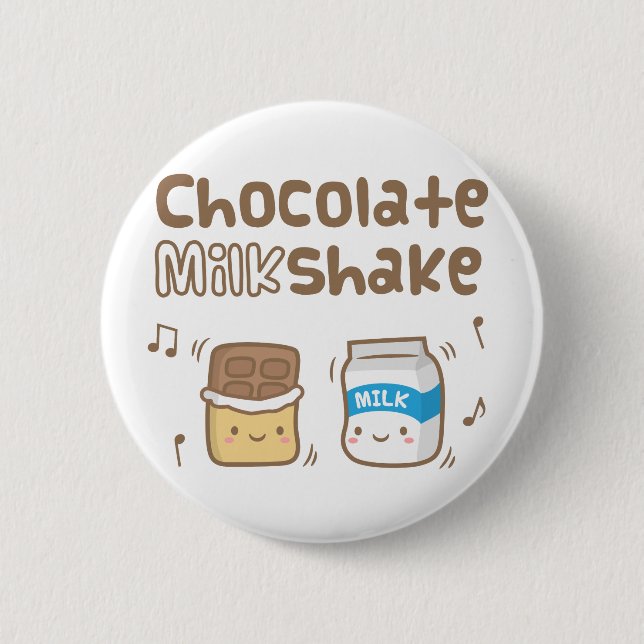 Cute Chocolate Milkshake Doodle For Her 6 Cm Round Badge (Front)