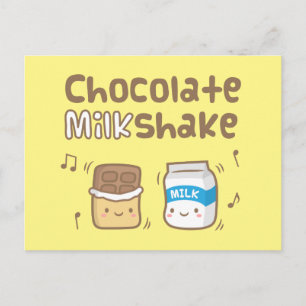 Cute Chocolate Milkshake Doodle For Her Postcard