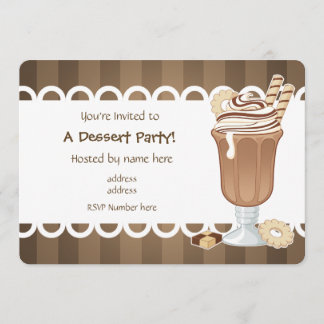 Cute chocolate millkshake all occasion party invitation