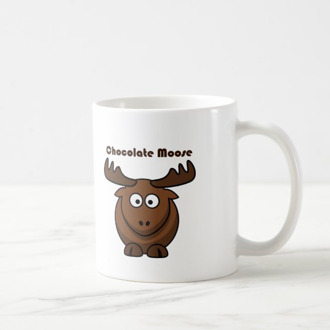 Cute Chocolate Moose,  Funny Dessert Pun Cartoon Coffee Mug (Right)