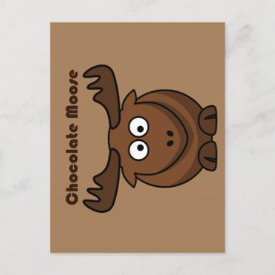Cute Chocolate Moose Funny Joke Cartoon Pun Postcard