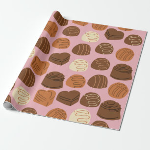 Cute Chocolate Pralines Wrapping Paper