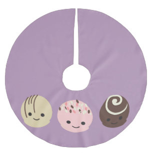 Cute Chocolate Truffles Brushed Polyester Tree Skirt