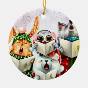 Cute Choir Animals  Teacher Christmas Ceramic   Ceramic Tree Decoration