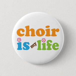 Cute Choir is My Life Retro Flowers 6 Cm Round Badge