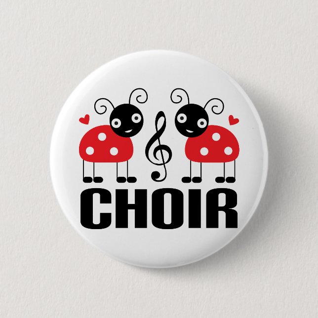 Cute Choir Red Ladybugs 6 Cm Round Badge (Front)