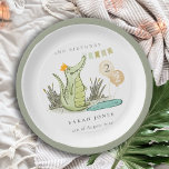 Cute Chomp Alligator in Swamp Any Age Birthday  Paper Plate<br><div class="desc">If you need any further customisation please feel free to message me on yellowfebstudio@gmail.com.</div>