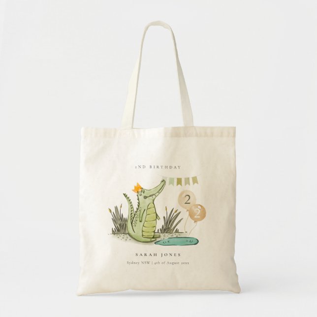 Cute Chomp Alligator in Swamp Any Age Birthday  Tote Bag (Front)