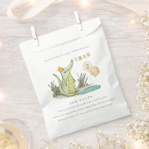 Cute Chomp Alligator in Swamp Fun Facts Birthday Favour Bags