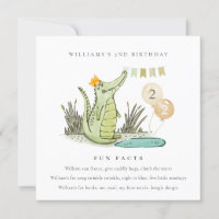 Cute Chomp Alligator in Swamp Fun Facts Birthday