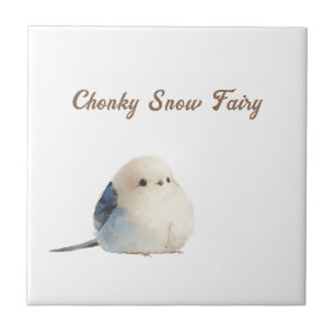 Cute Chonky Snow Fairy Shima Enaga Bird Tile