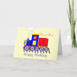Cute Choo Choo Train Boy's Personalised Card