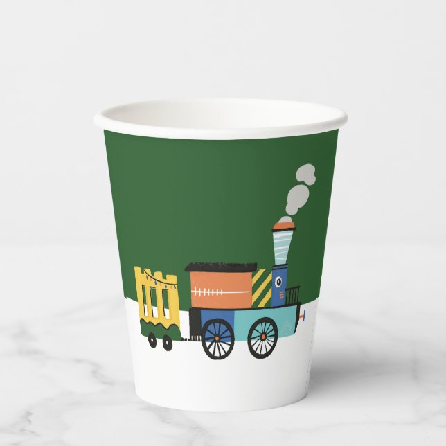 Cute Choo-Choo Train Kids Birthday Party Cup (Front)